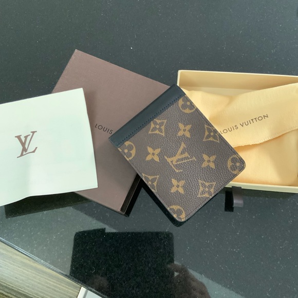 NWT men’s multiple wallet Monogram Macassar black brown tan - Picture 2 of 6